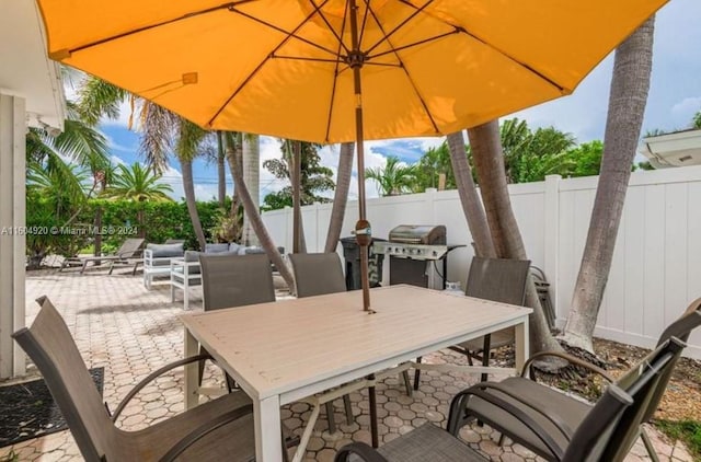 view of patio / terrace featuring grilling area