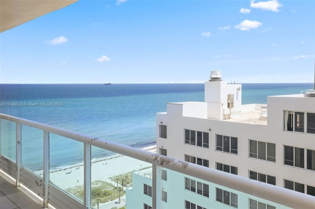 view of water feature with a view of the beach