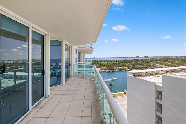 balcony with a water view