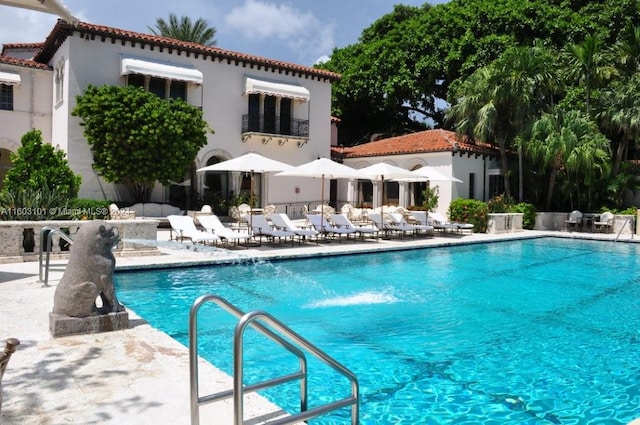 view of pool with a patio area