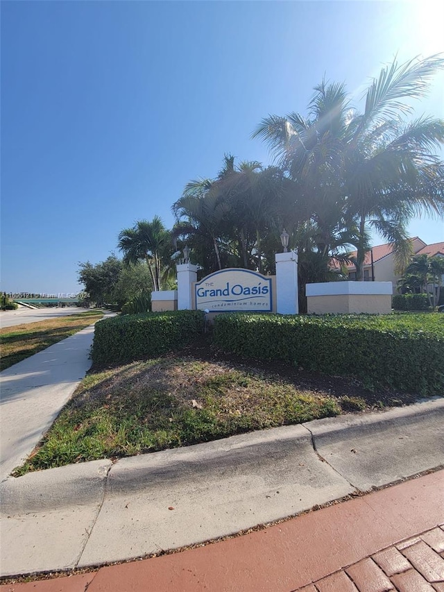 view of community sign