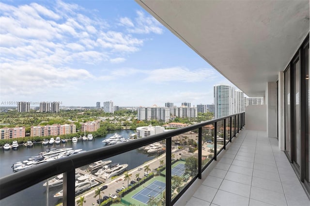 balcony with a water view