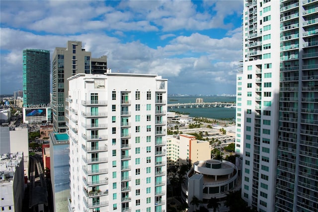 property's view of city with a water view