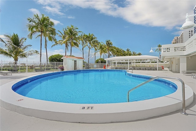 view of pool featuring a patio