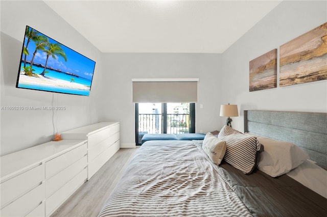 bedroom featuring light hardwood / wood-style floors