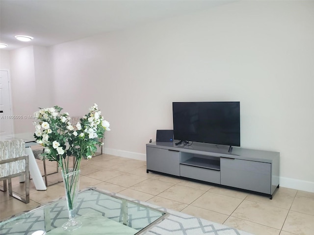 view of tiled living room