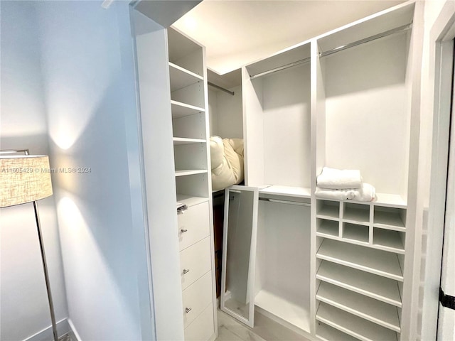 view of walk in closet