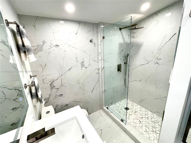 bathroom with walk in shower