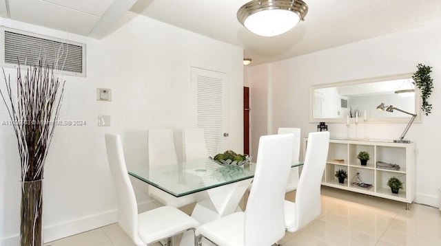 view of tiled dining area