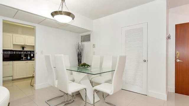 view of tiled dining area