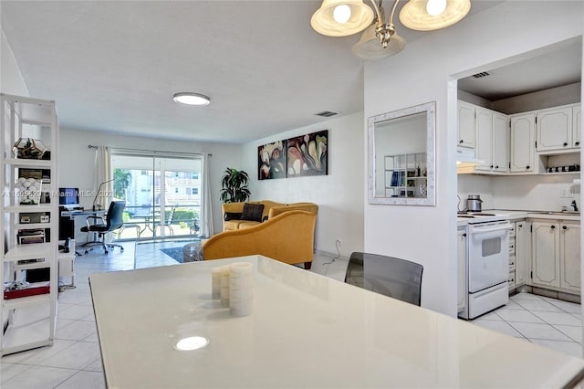 view of tiled dining space