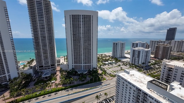 property's view of city featuring a water view