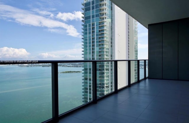 balcony with a water view