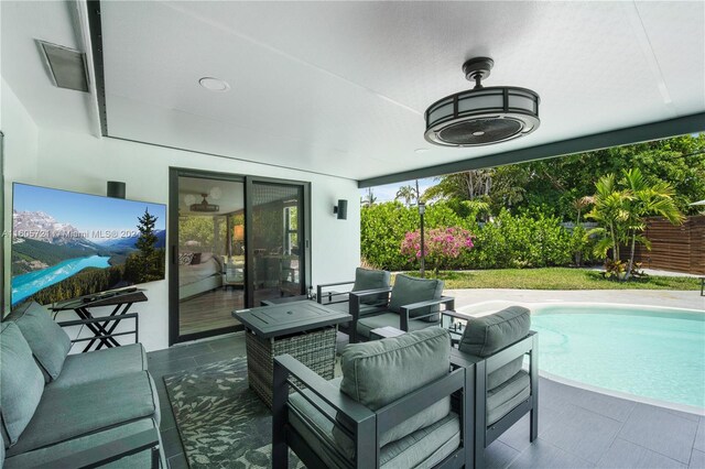 view of patio / terrace with an outdoor hangout area