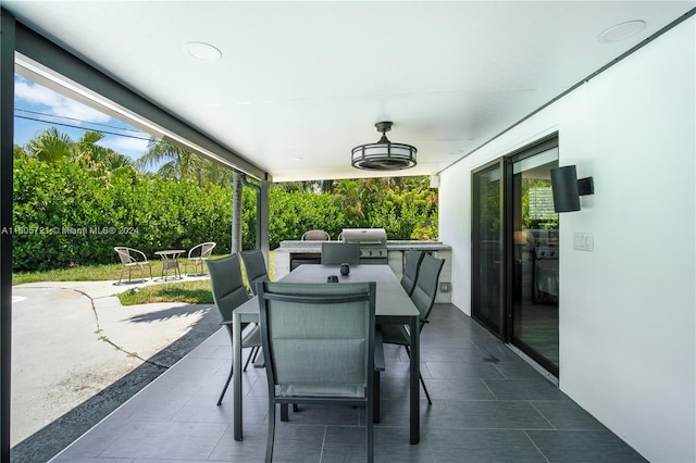 view of patio featuring area for grilling