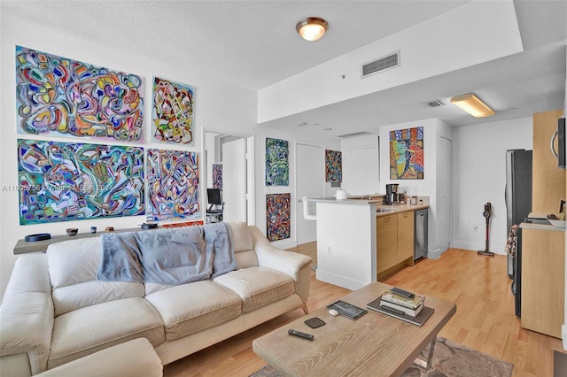 living room featuring light hardwood / wood-style flooring