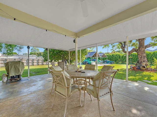 view of patio with area for grilling