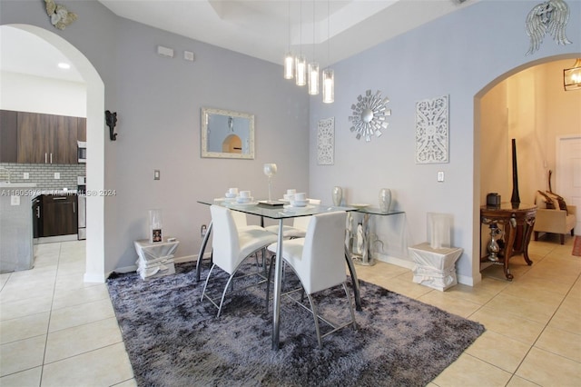 view of tiled dining area