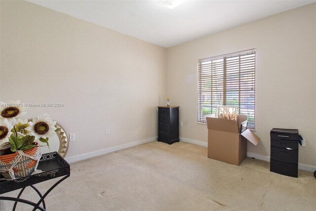 view of carpeted office space