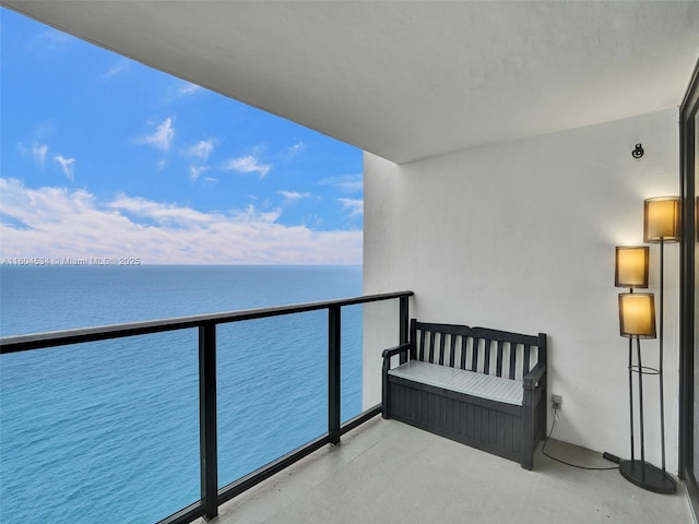 balcony with a water view