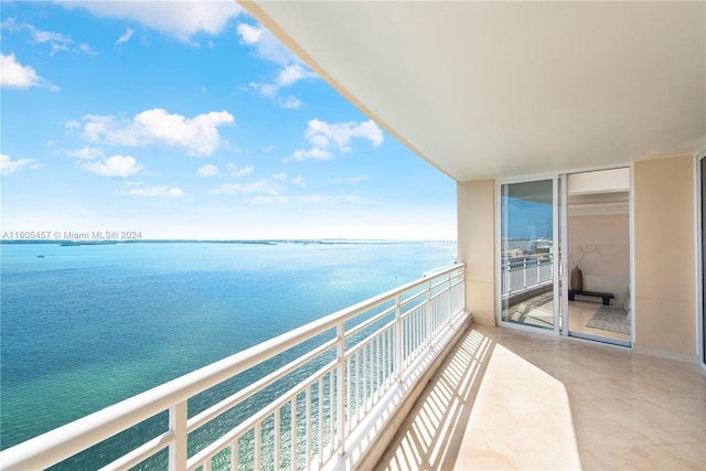 balcony with a water view