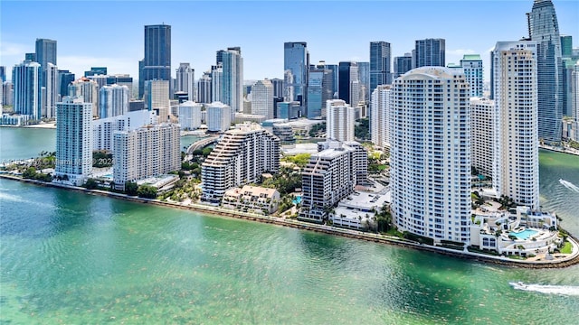 view of city with a water view