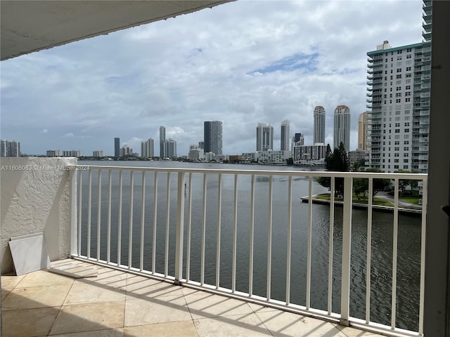 balcony with a water view