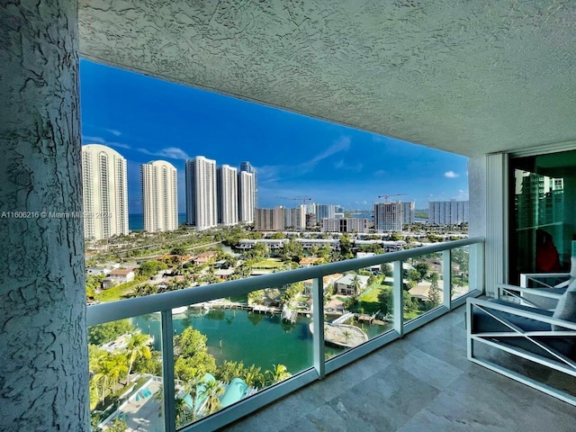 balcony with a water view