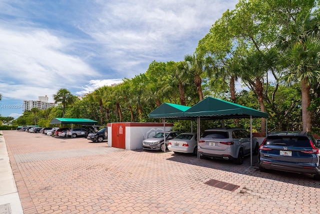 view of parking featuring a carport