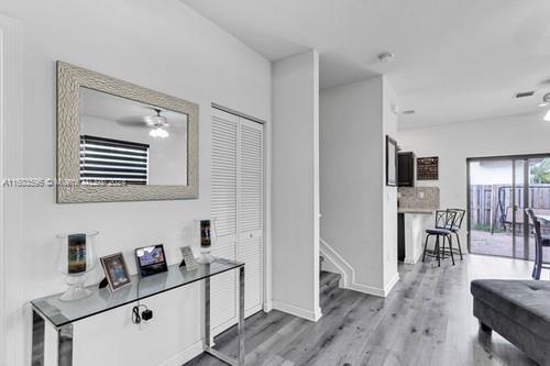 hall featuring hardwood / wood-style flooring