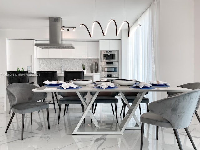 dining room with sink