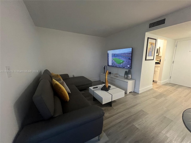 living room featuring light hardwood / wood-style floors