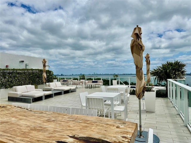 4250 Biscayne Blvd Unit 806, Miami, FL 33137 - deck with a water view and an outdoor hangout area