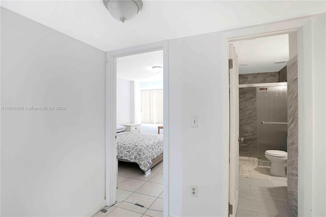 interior space featuring light tile flooring