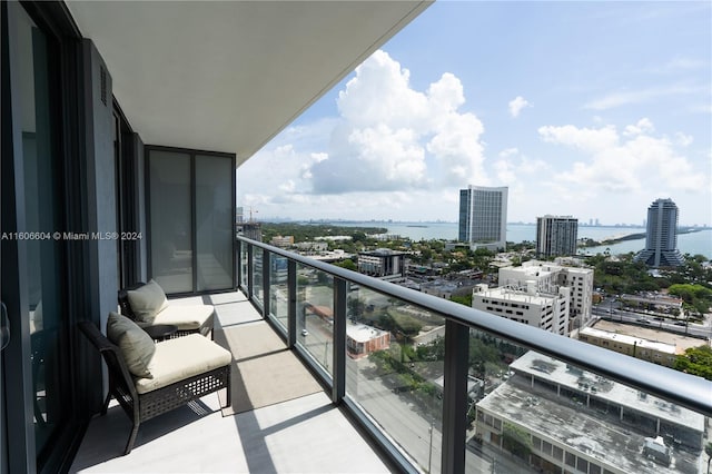 balcony with a water view