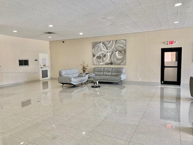 view of tiled living room