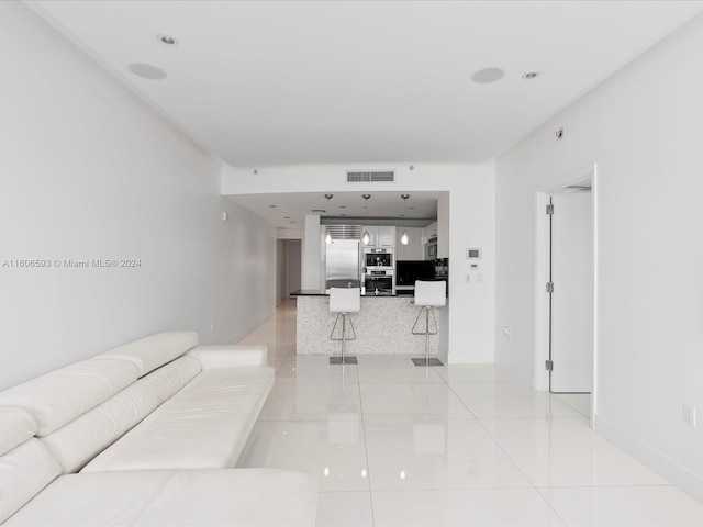 view of tiled living room