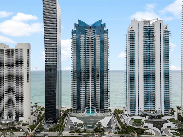 view of city with a water view