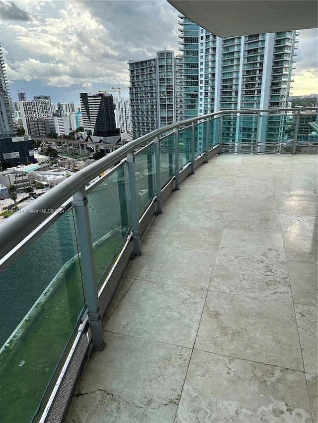 balcony with a view of city