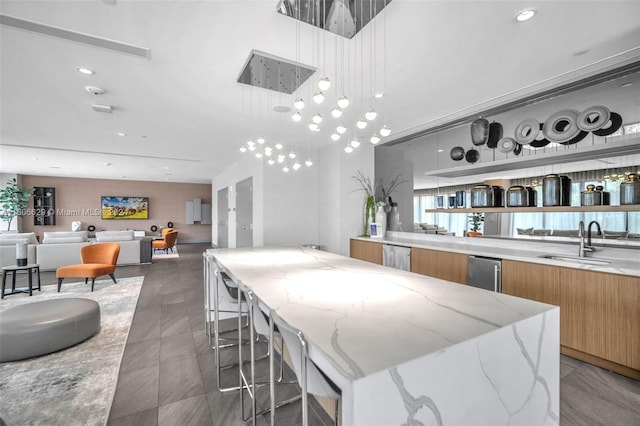 dining room featuring sink