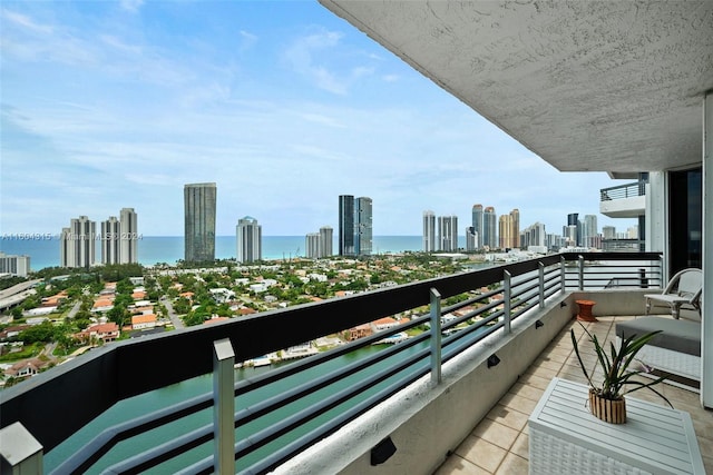 balcony with a water view