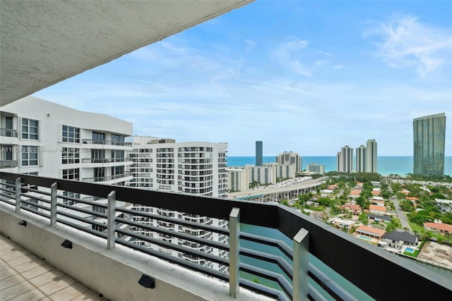 balcony with a water view