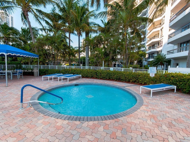 view of pool featuring a patio area