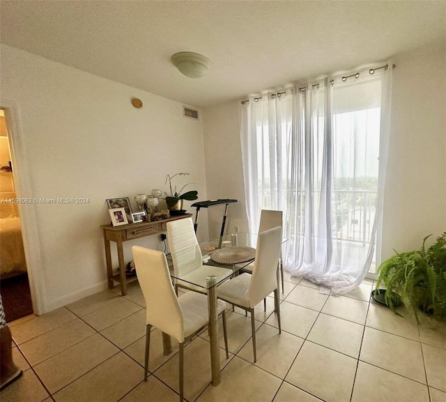 view of tiled dining space