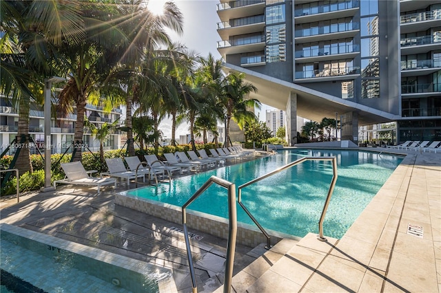 view of pool with a patio