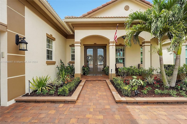 view of exterior entry with french doors