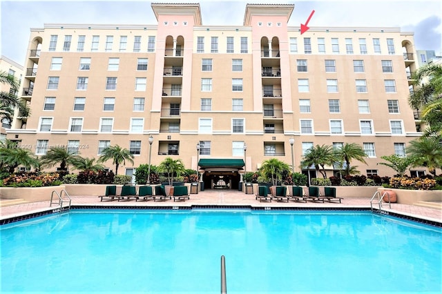 view of pool with a patio