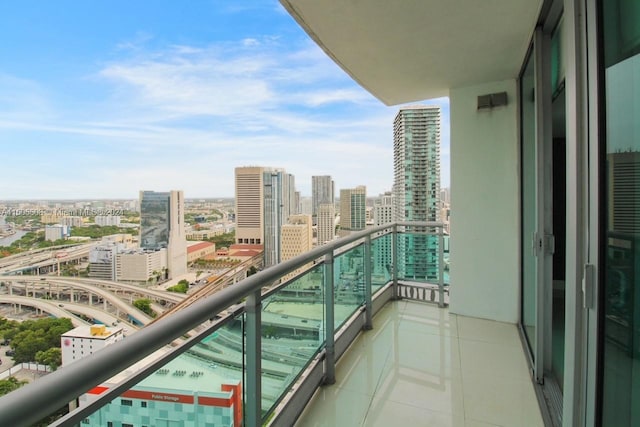 balcony with a view of city