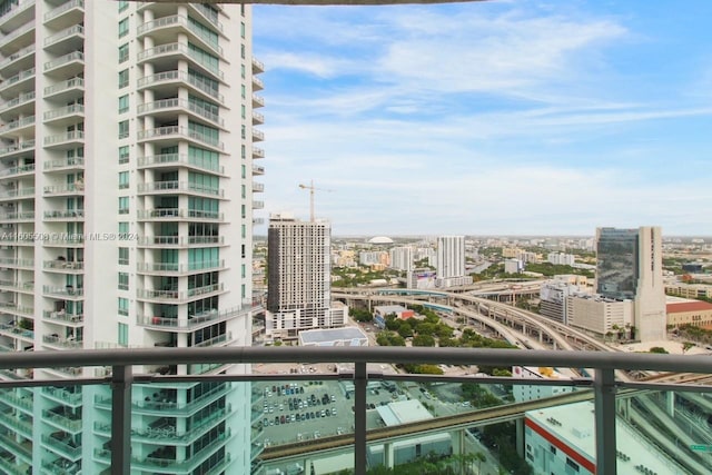 balcony with a view of city