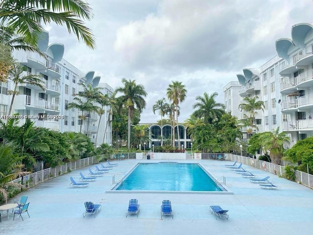 view of pool featuring a patio